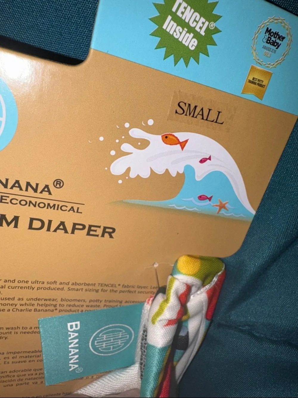Charlie Banana Reusable Swim Diaper - Bright Multicolor Stripes -Small